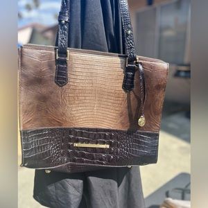 Brahmin Small Black Camille Satchel Bag